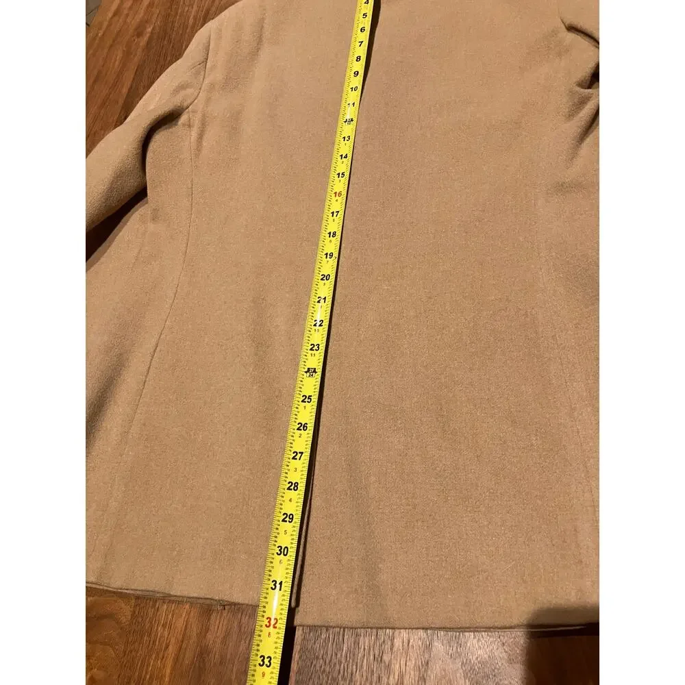 Deansgate Tan Wool Blazer Men's 40R Vintage Sport Coat 3 Button USA Wood Buttons